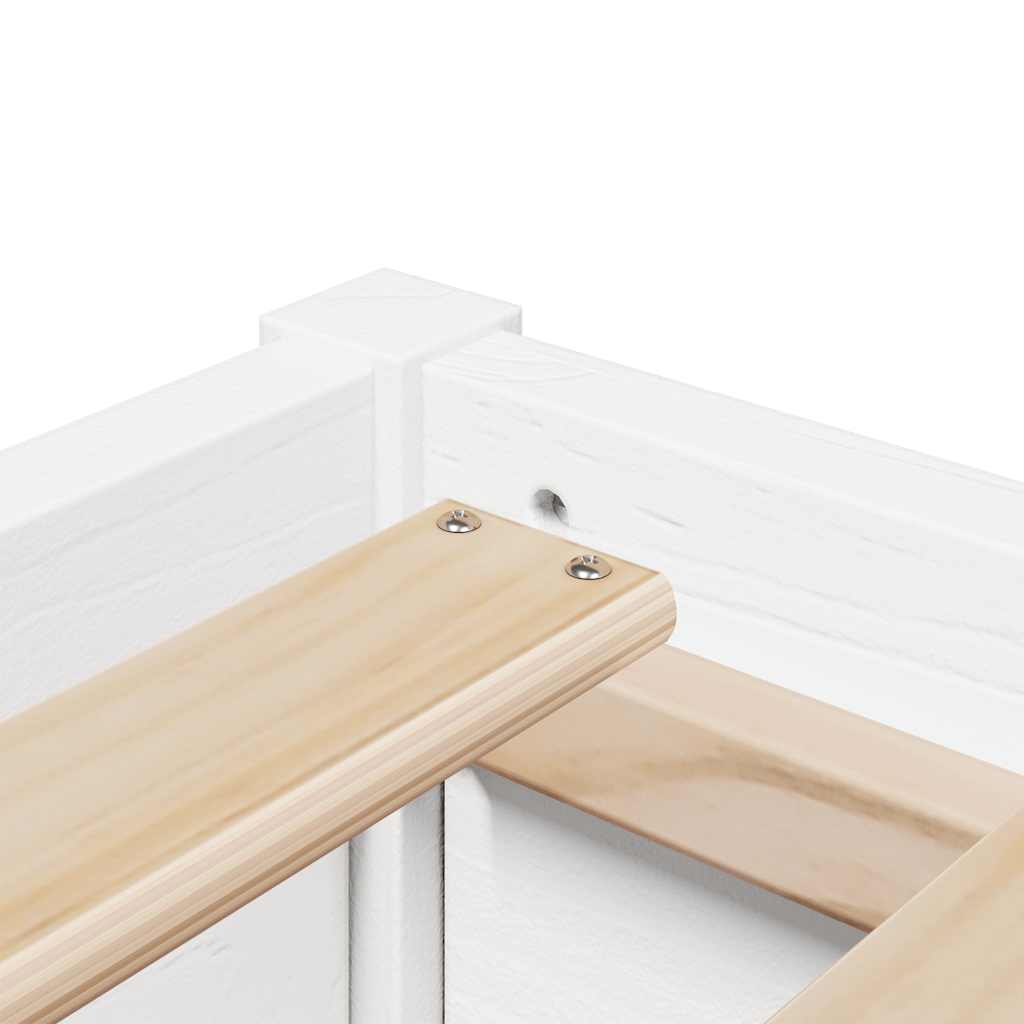 Letto senza Materasso Bianco 90x190 cm in Legno Massello Pino | homemem39