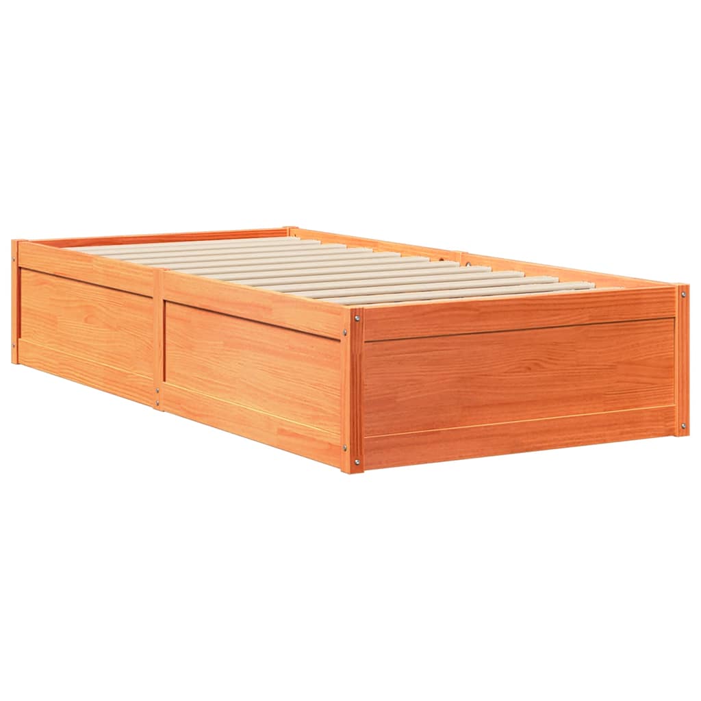 Letto senza Materasso Marrone Cera 90x190 cm in Legno di Pino | homemem39