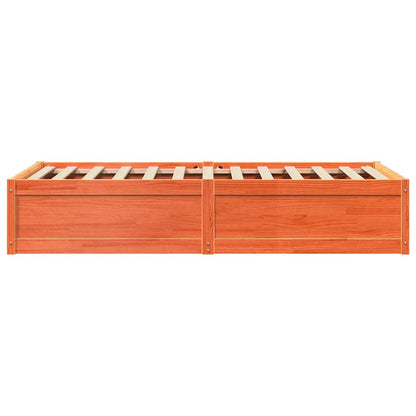 Letto senza Materasso Marrone Cera 90x190 cm in Legno di Pino | homemem39