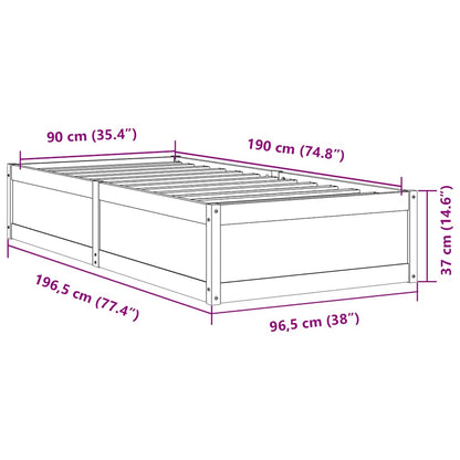 Letto senza Materasso Marrone Cera 90x190 cm in Legno di Pino | homemem39