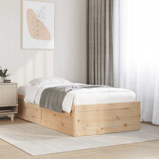 Letto senza Materasso 75x190 cm in Legno Massello Pino | homemem39