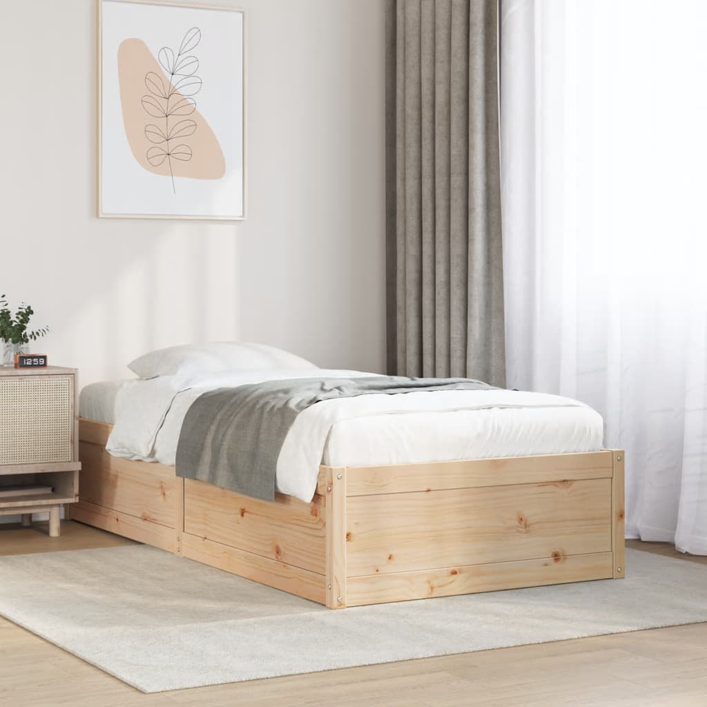 Letto senza Materasso 75x190 cm in Legno Massello Pino - homemem39