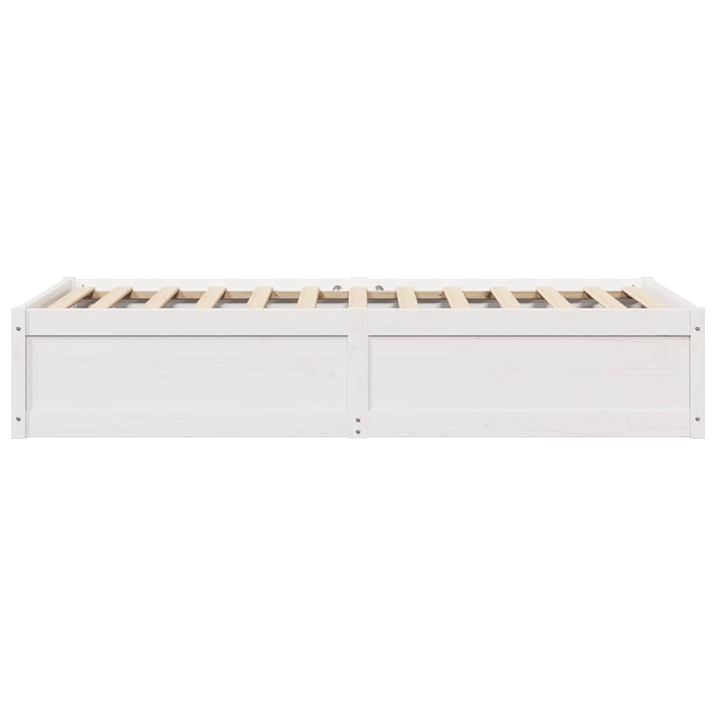 Letto senza Materasso Bianco 75x190 in Legno Massello di Pino | homemem39