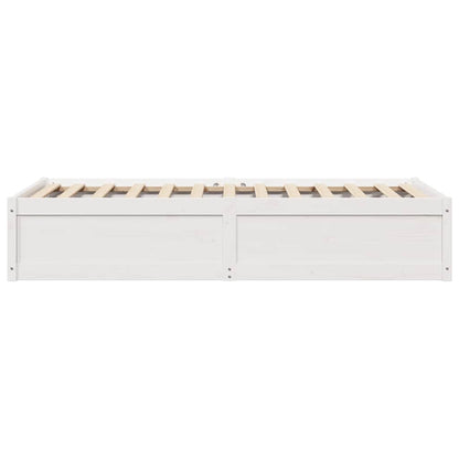 Letto senza Materasso Bianco 75x190 in Legno Massello di Pino | homemem39