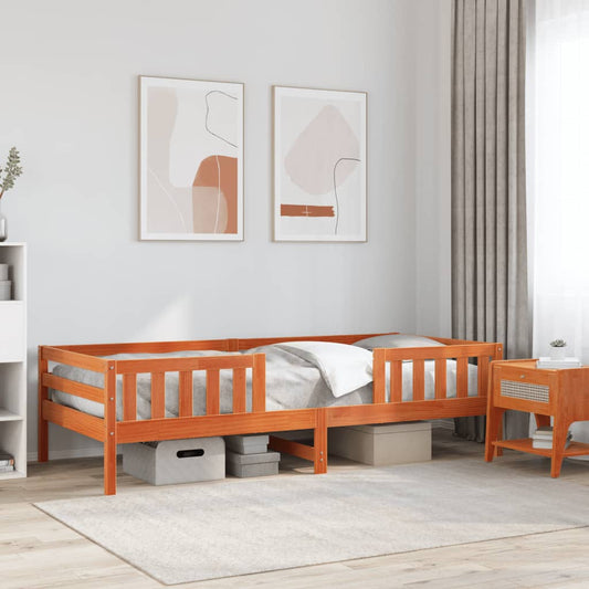 Letto senza Materasso Marrone Cera 100x200 cm in Legno di Pino - homemem39