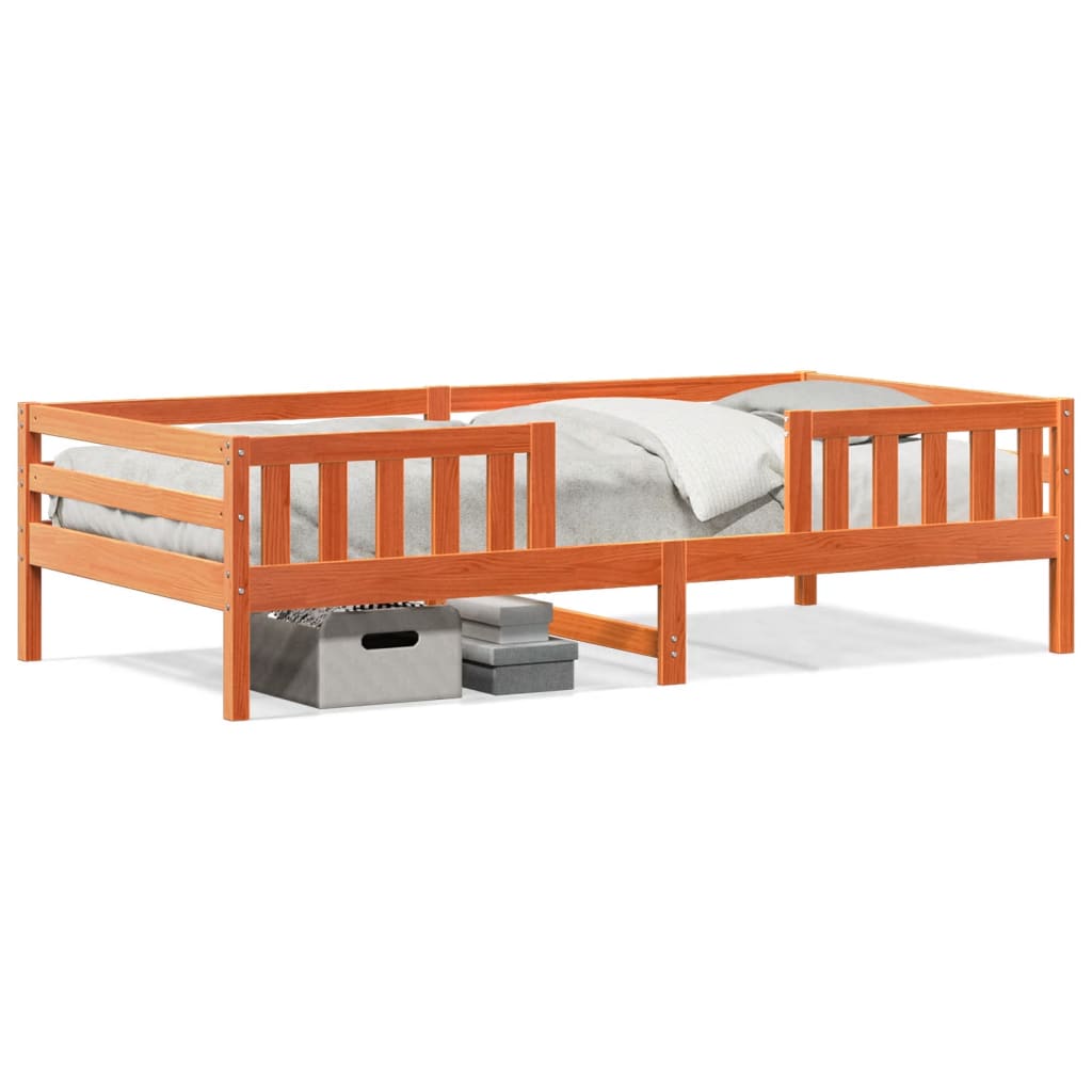 Letto senza Materasso Marrone Cera 90x200 cm Legno di Pino - homemem39