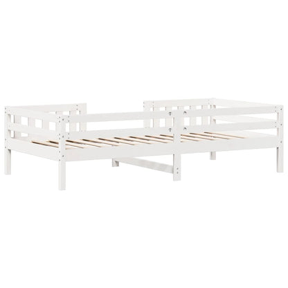 Letto senza Materasso Bianco 90x190 cm in Legno Massello Pino - homemem39