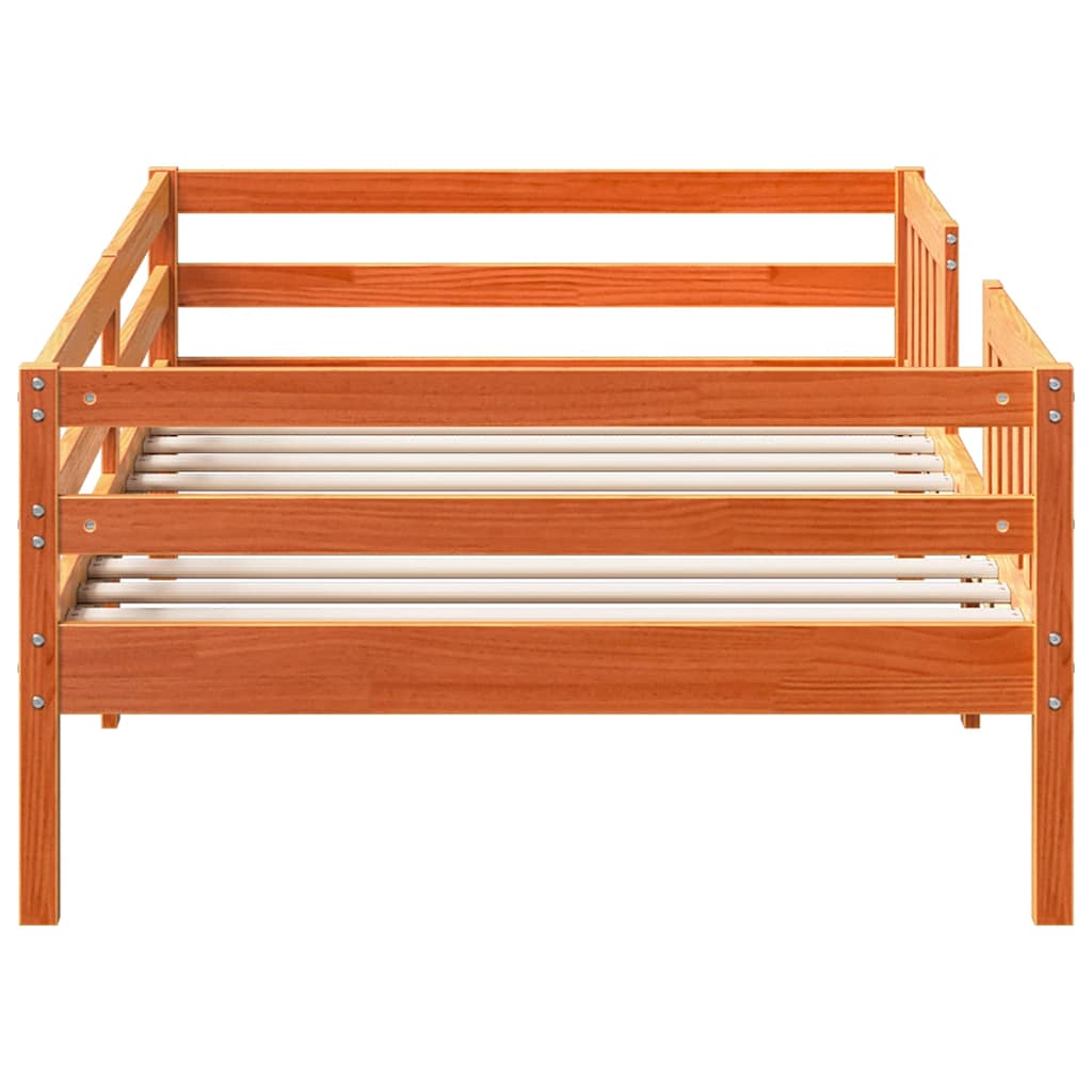 Letto senza Materasso Marrone Cera 90x190 cm in Legno di Pino | homemem39