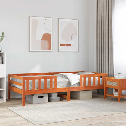 Letto senza Materasso Marrone Cera 90x190 cm in Legno di Pino | homemem39
