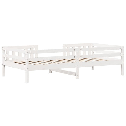 Letto senza Materasso Bianco 75x190 in Legno Massello di Pino - homemem39