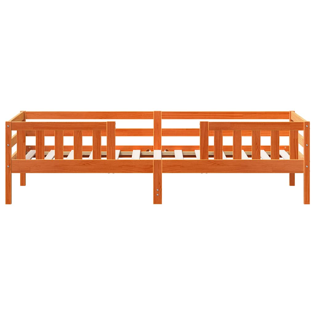 Letto senza Materasso Marrone Cera 75x190 cm in Legno di Pino | homemem39