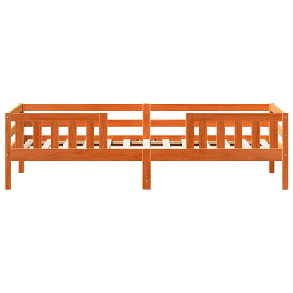 Letto senza Materasso Marrone Cera 75x190 cm in Legno di Pino | homemem39