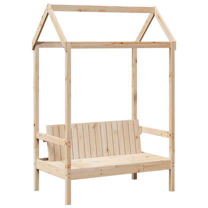 Bench with Roof 117.5x70x176.5 cm in Solid Pine Wood