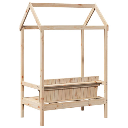 Bench with Roof 117.5x70x176.5 cm in Solid Pine Wood