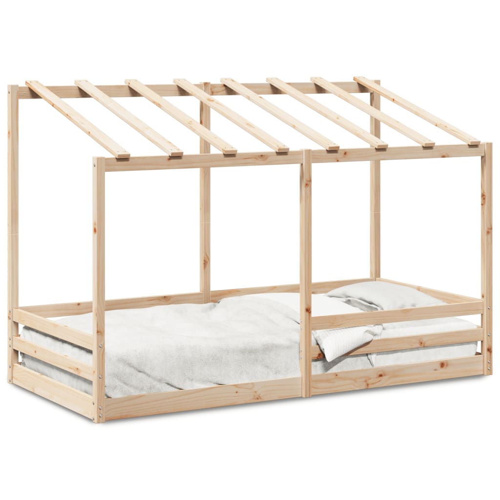 Letto per Bambini con Tetto 100x200 cm Legno Massello di Pino - homemem39