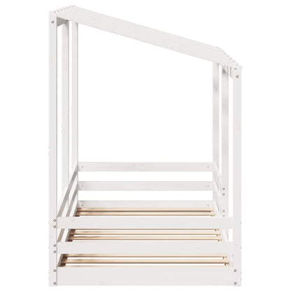 Letto per Bambini con Tetto Bianco 90x200cm Legno Massello Pino - homemem39
