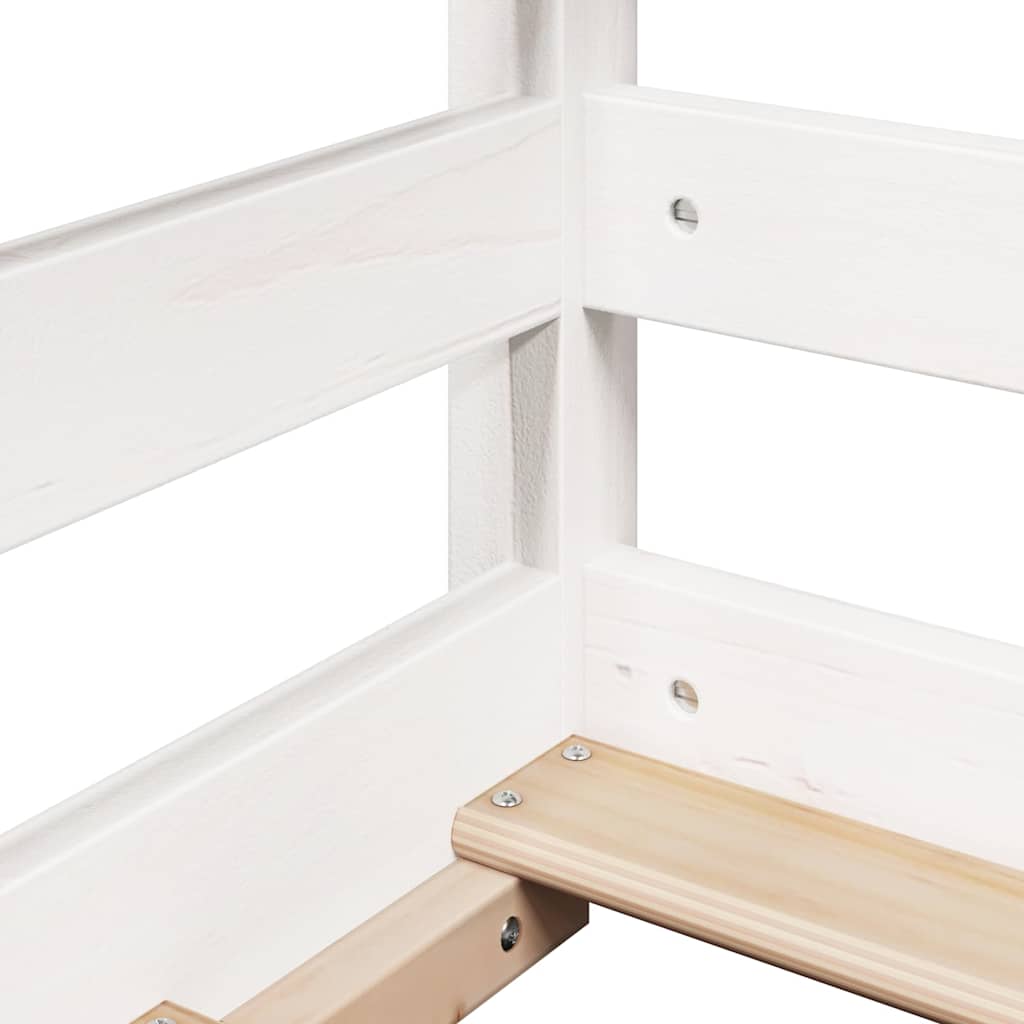 Letto per Bambini con Tetto Bianco 90x200cm Legno Massello Pino | homemem39