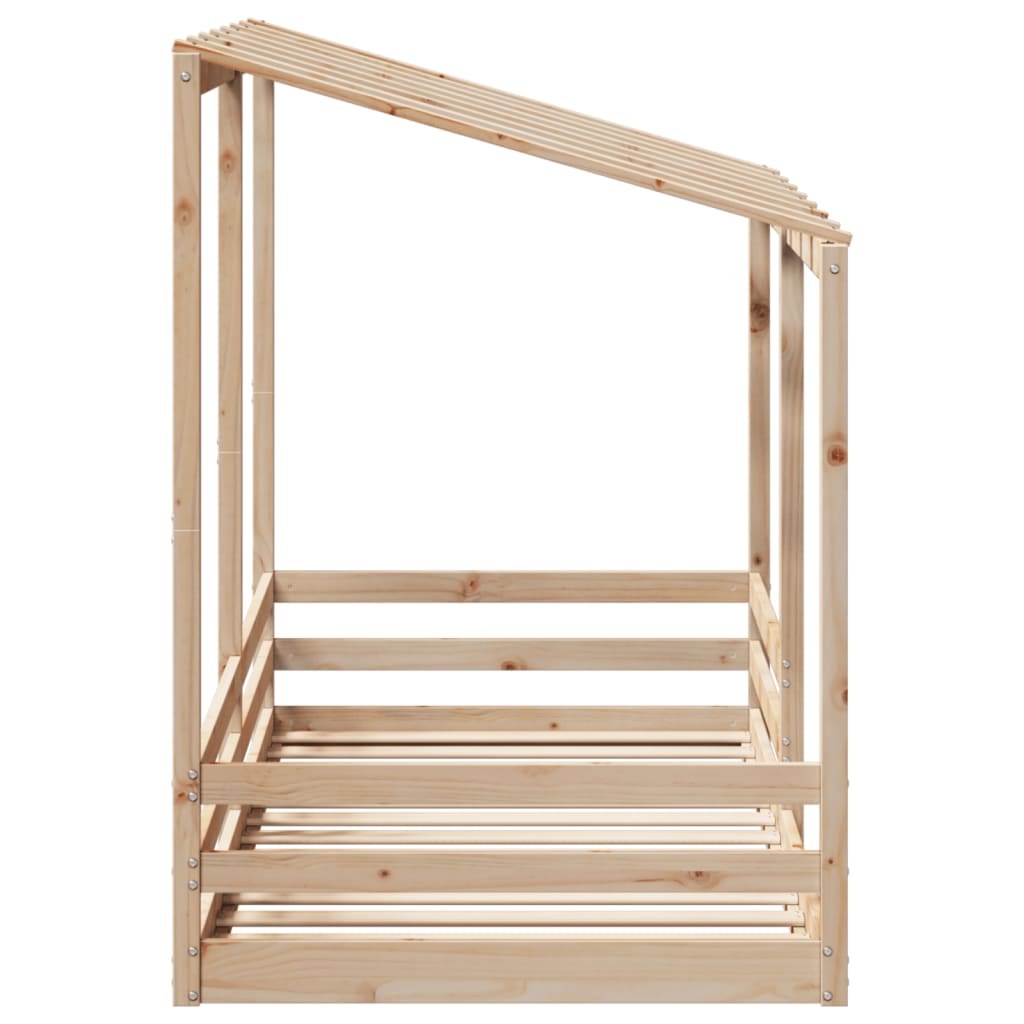 Letto per Bambini con Tetto 80x200 cm in Legno Massello di Pino - homemem39