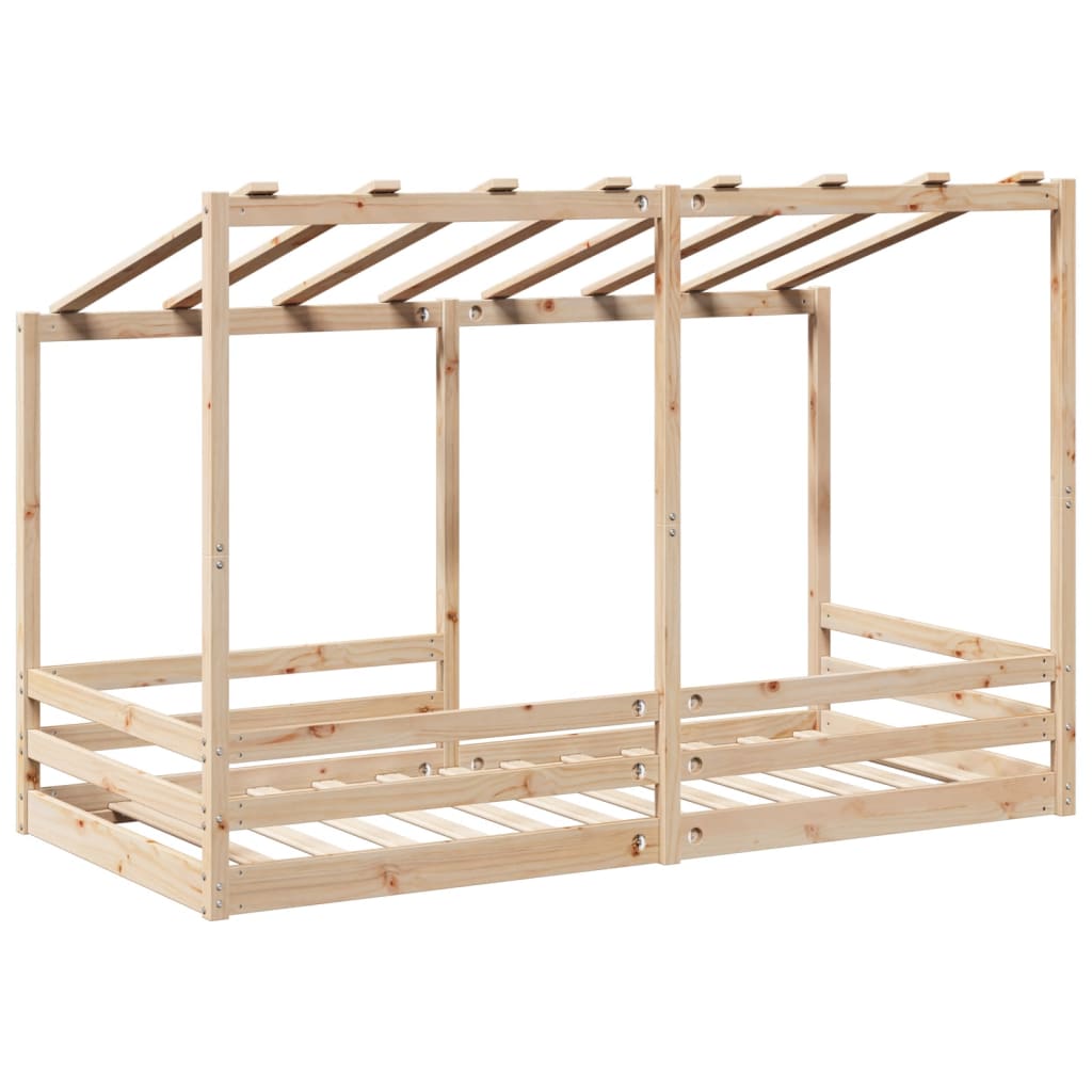 Letto Bambini con Tetto Bianco 80x200 cm Legno Massello di Pino - homemem39