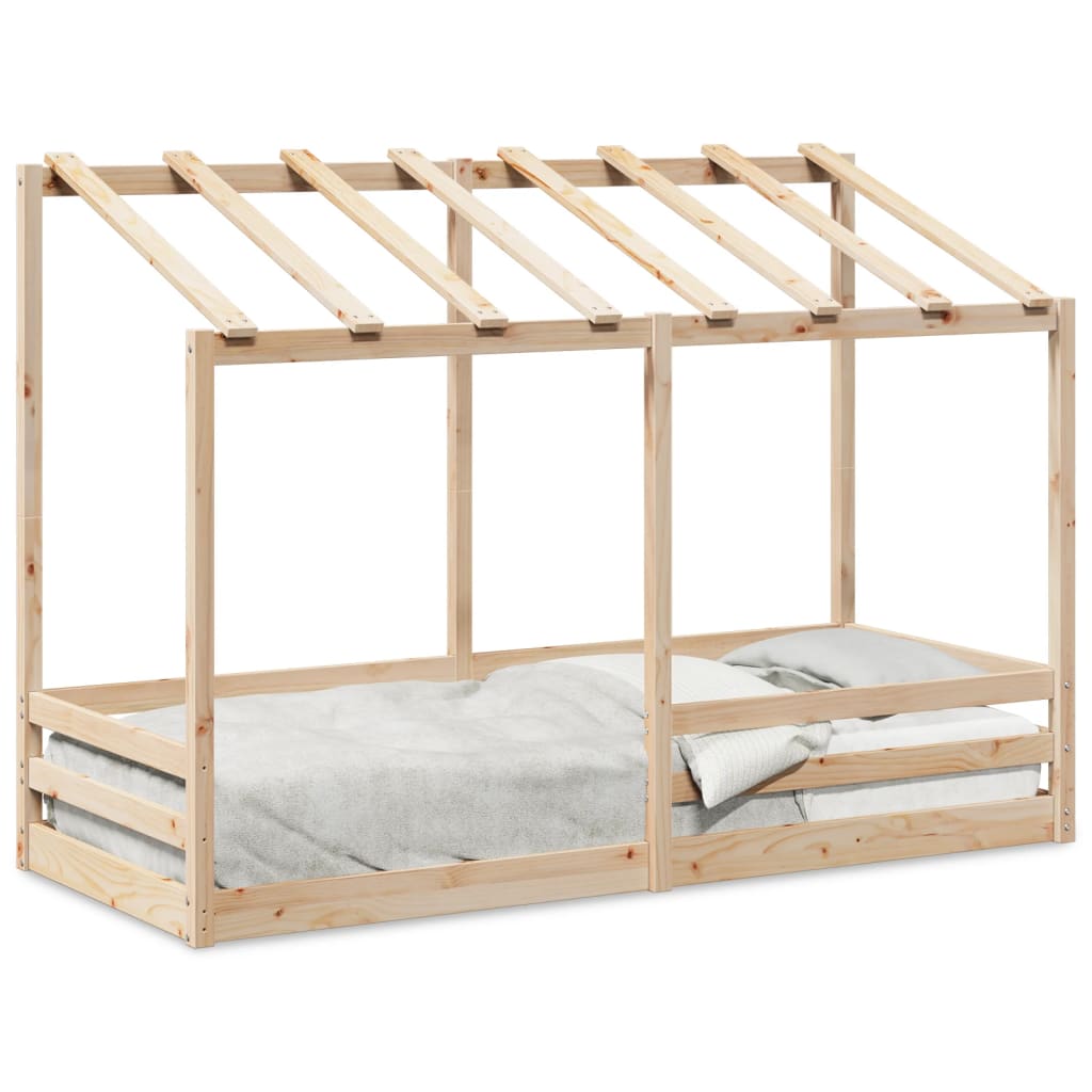 Letto per Bambini con Tetto 75x190 cm in Legno Massello di Pino - homemem39