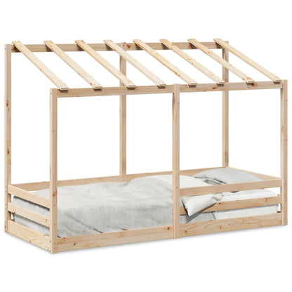 Letto per Bambini con Tetto 75x190 cm in Legno Massello di Pino - homemem39