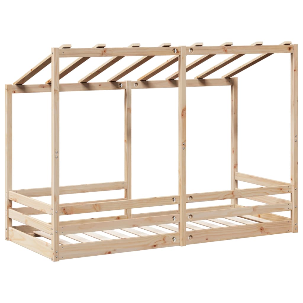 Letto per Bambini con Tetto 75x190 cm in Legno Massello di Pino - homemem39