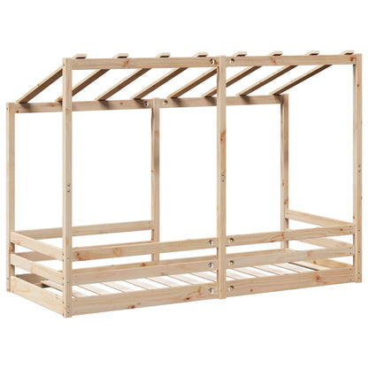 Letto per Bambini con Tetto 75x190 cm in Legno Massello di Pino - homemem39