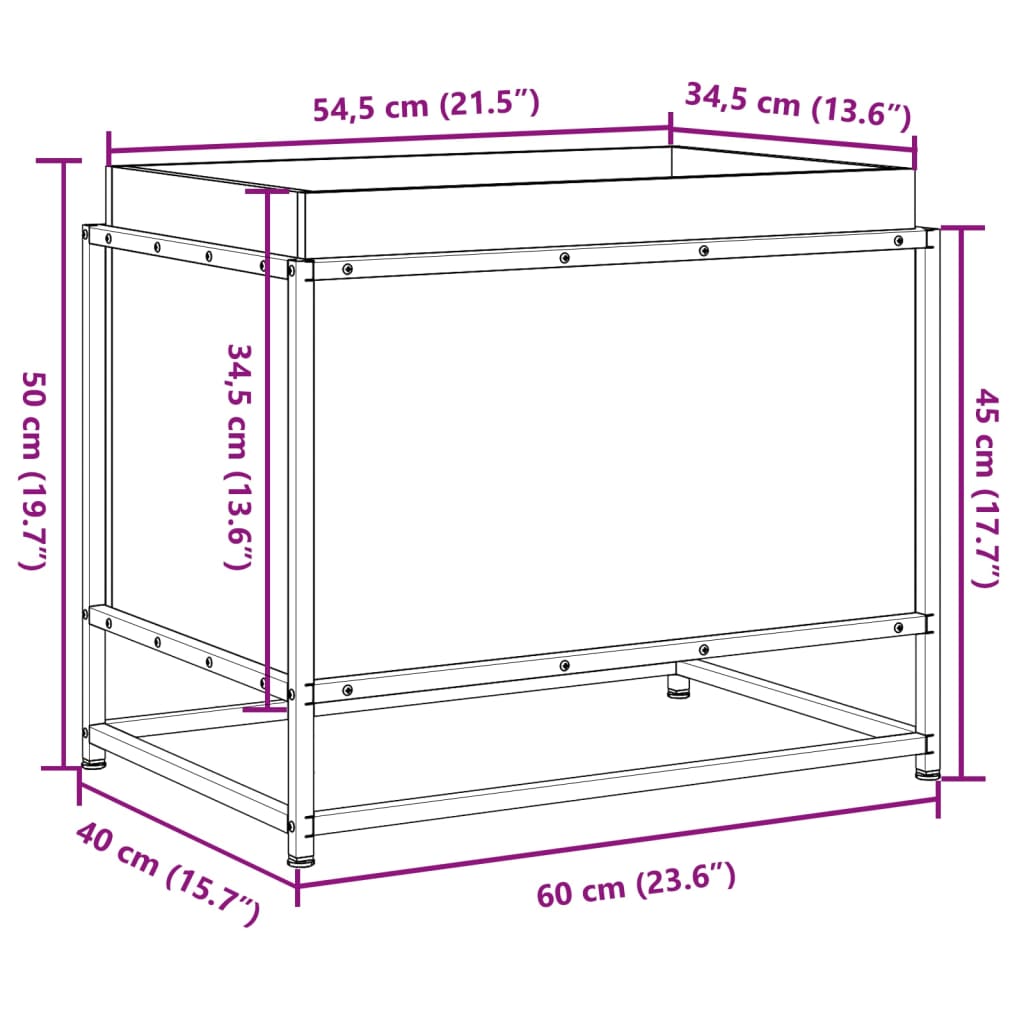 Fioriera da Giardino 60x40x50 cm in Legno di Pino Impregnato