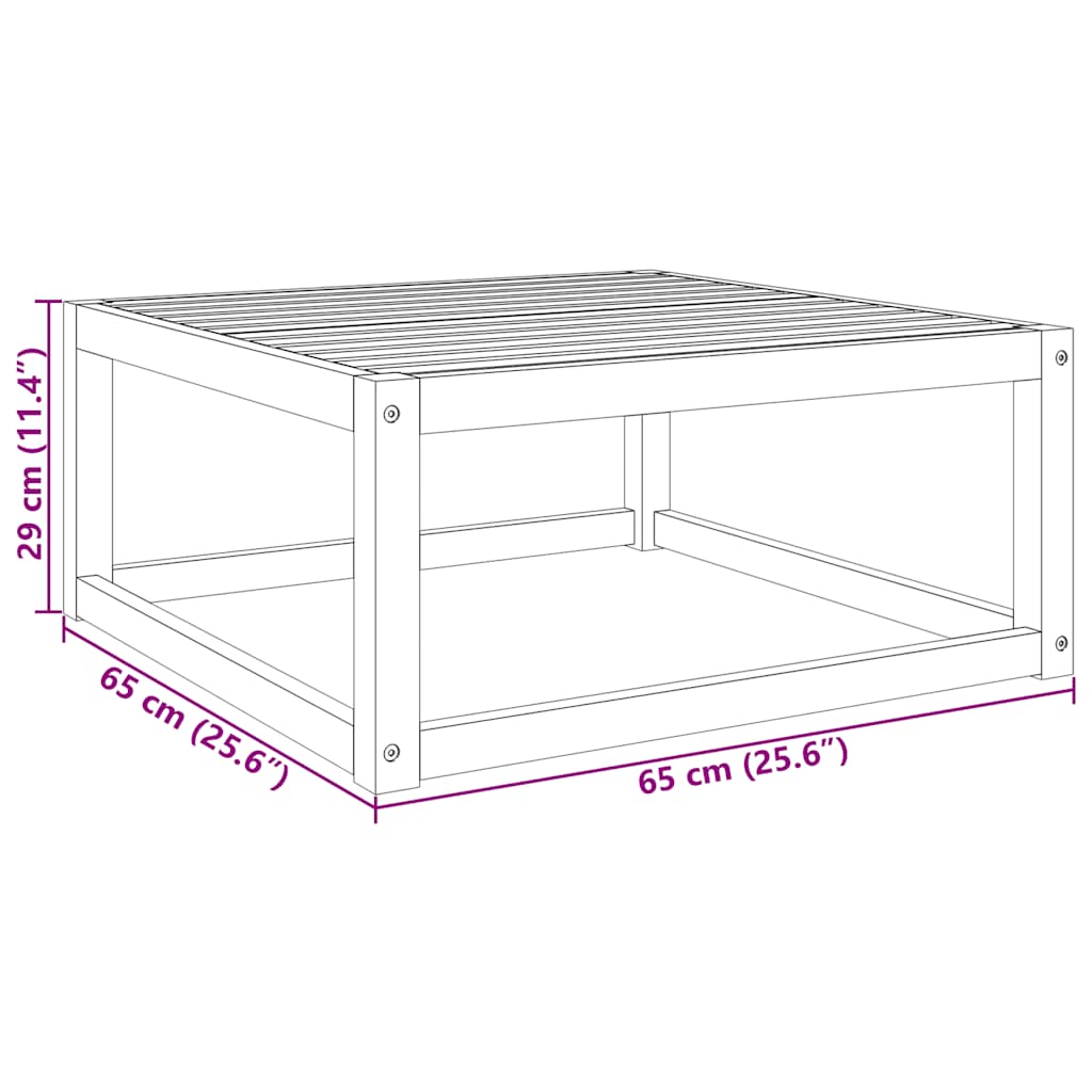 Tavolo da Giardino 65x65x29 cm in Legno Massello di Acacia | homemem39