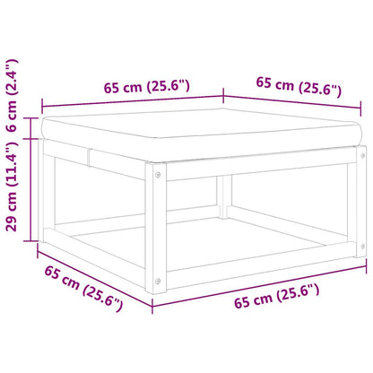 Poggiapiedi Giardino con Cuscino 65x65x29 Legno Massello Acacia | homemem39