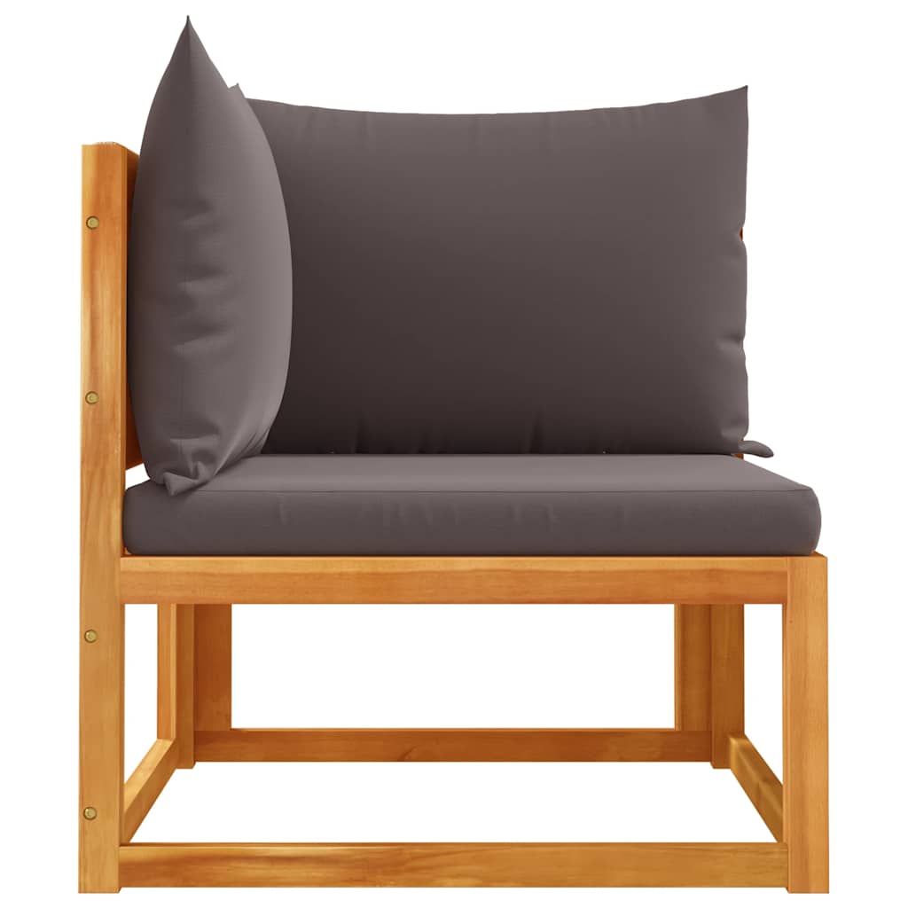 Divano da giardino angolare con cuscini in legno di acacia e corda | homemem39