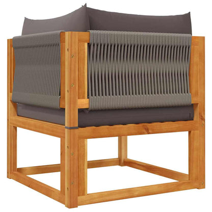 Divano da giardino angolare con cuscini in legno di acacia e corda | homemem39