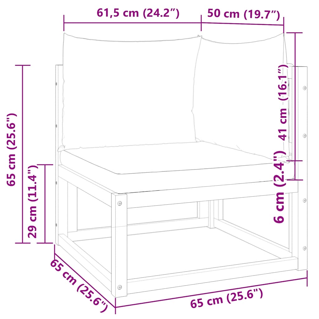 Divano da giardino angolare con cuscini in legno di acacia e corda | homemem39
