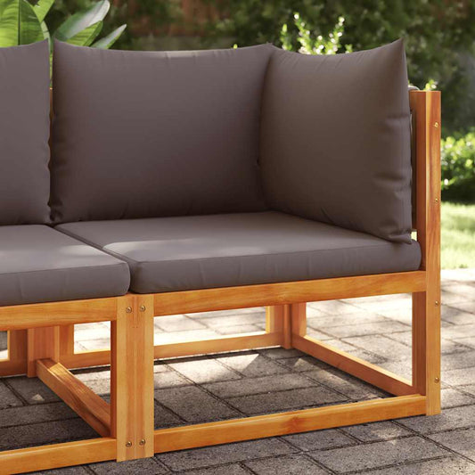 Divano da giardino angolare con cuscini in legno di acacia e corda | homemem39