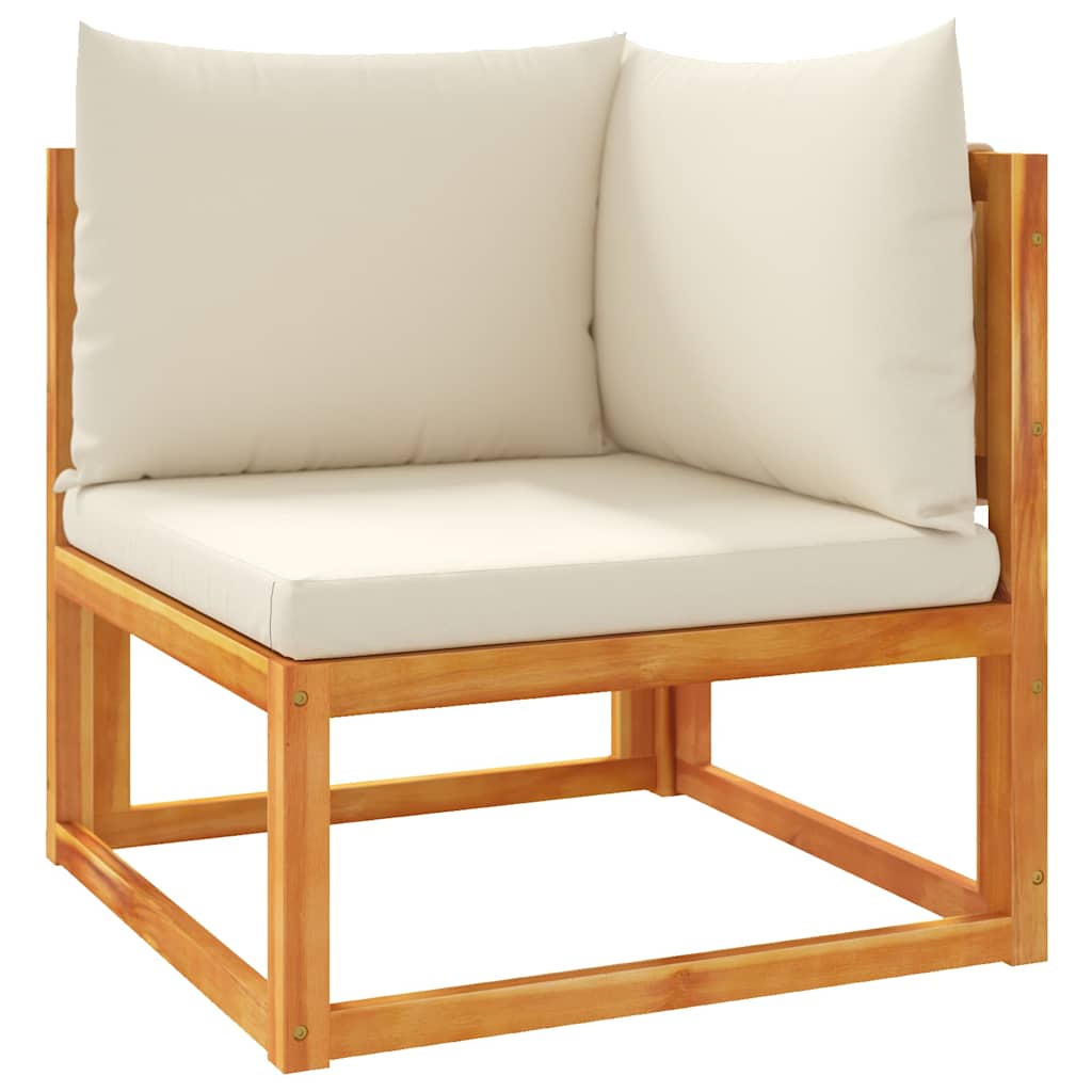 Divano da giardino angolare con cuscini in legno di acacia e corda | homemem39