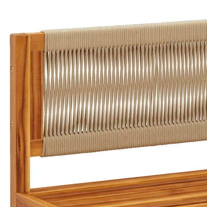 Divano da giardino senza braccioli con cuscini in legno di acacia e corda | homemem39