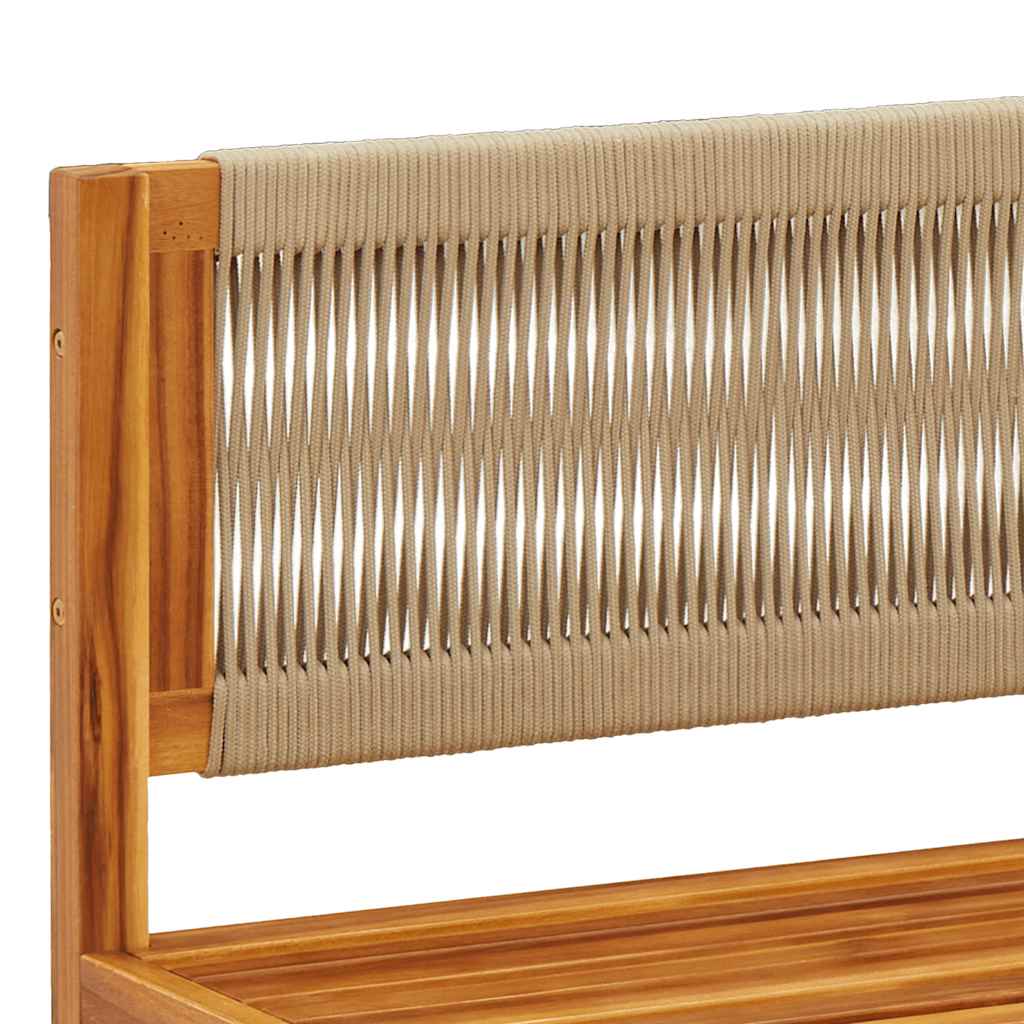 Set di divani da giardino 3 pezzi con cuscini in legno di acacia e corda | homemem39