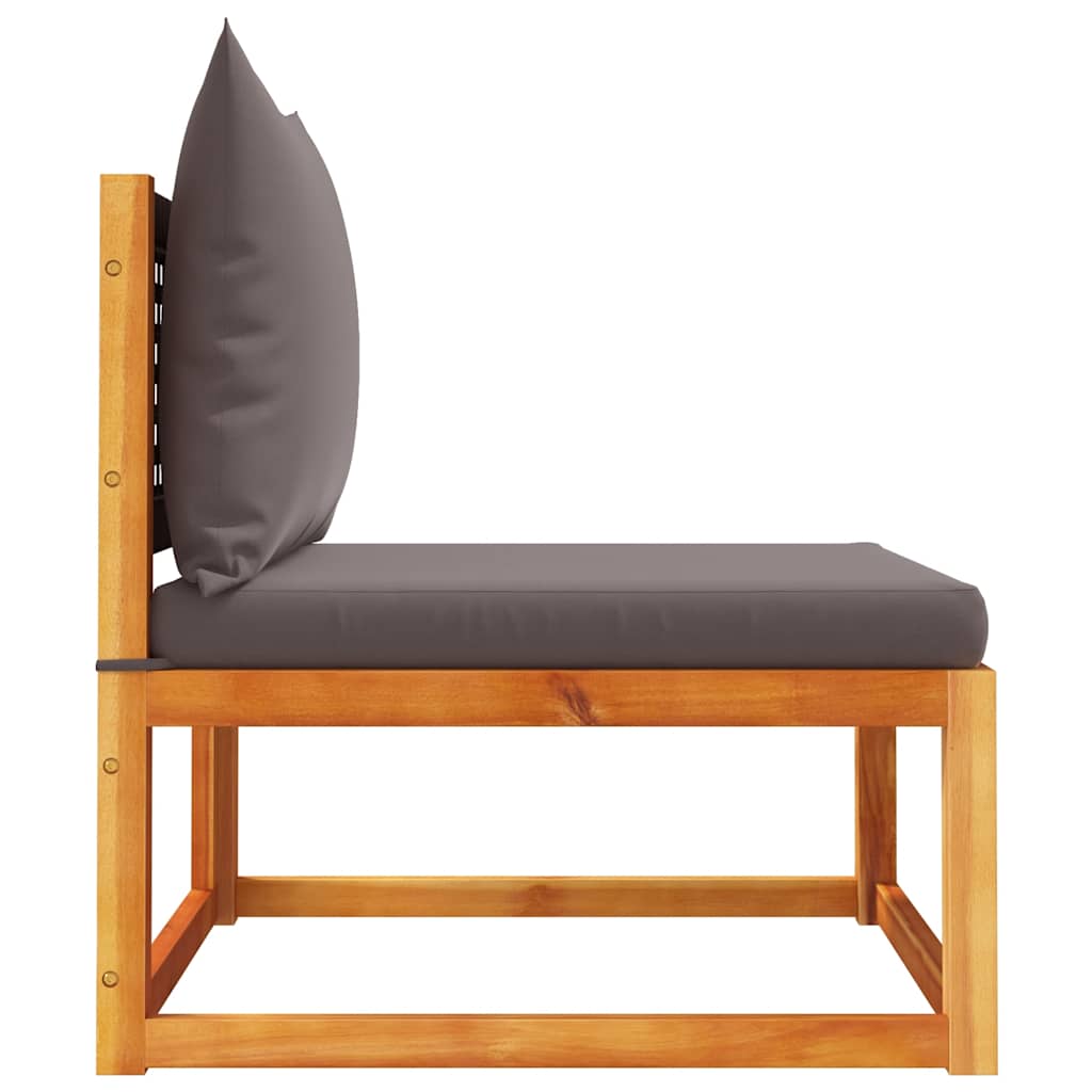 Divano da giardino senza braccioli con cuscini in legno di acacia e rattan | homemem39