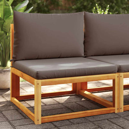 Divano da giardino senza braccioli con cuscini in legno di acacia e rattan | homemem39