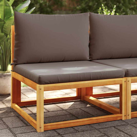Divano da giardino senza braccioli con cuscini in legno di acacia e rattan | homemem39