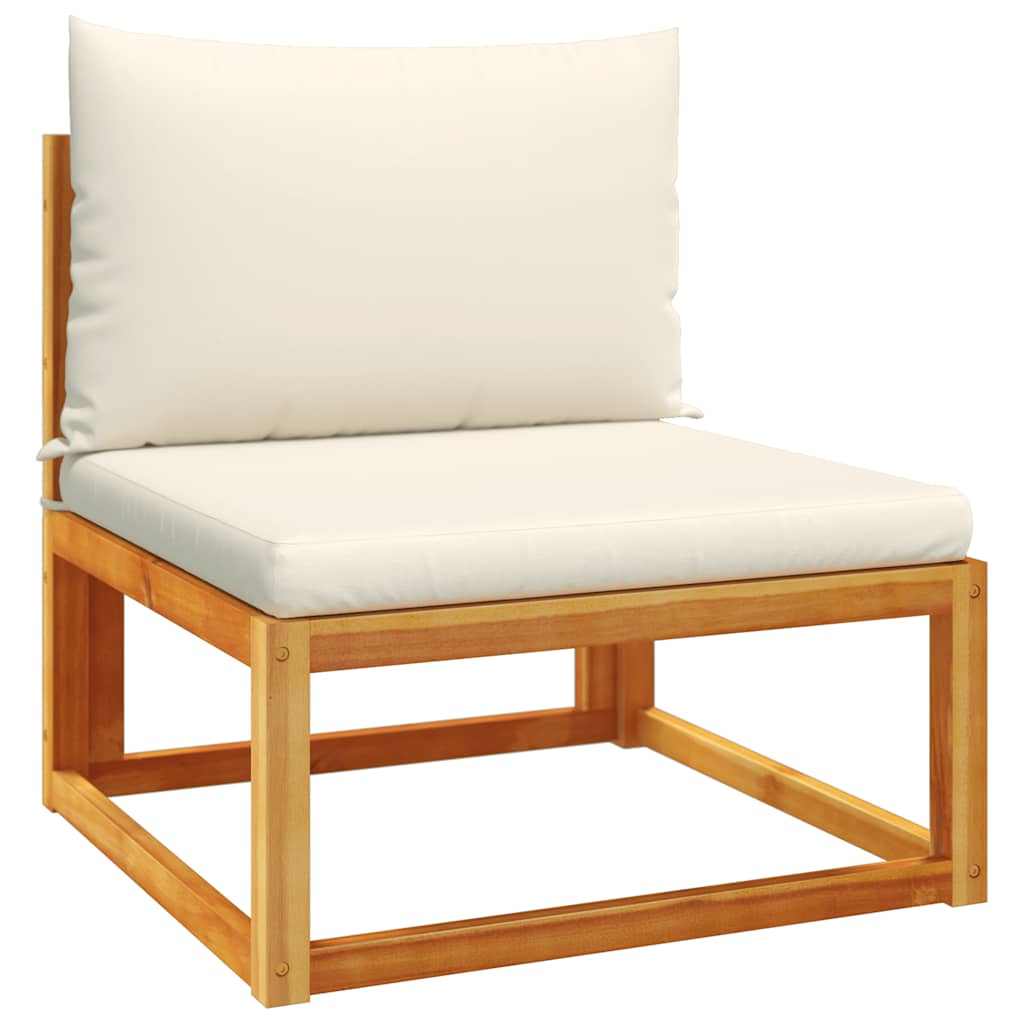 Divano da giardino senza braccioli con cuscini in legno di acacia e rattan | homemem39