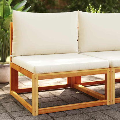 Divano da giardino senza braccioli con cuscini in legno di acacia e rattan | homemem39