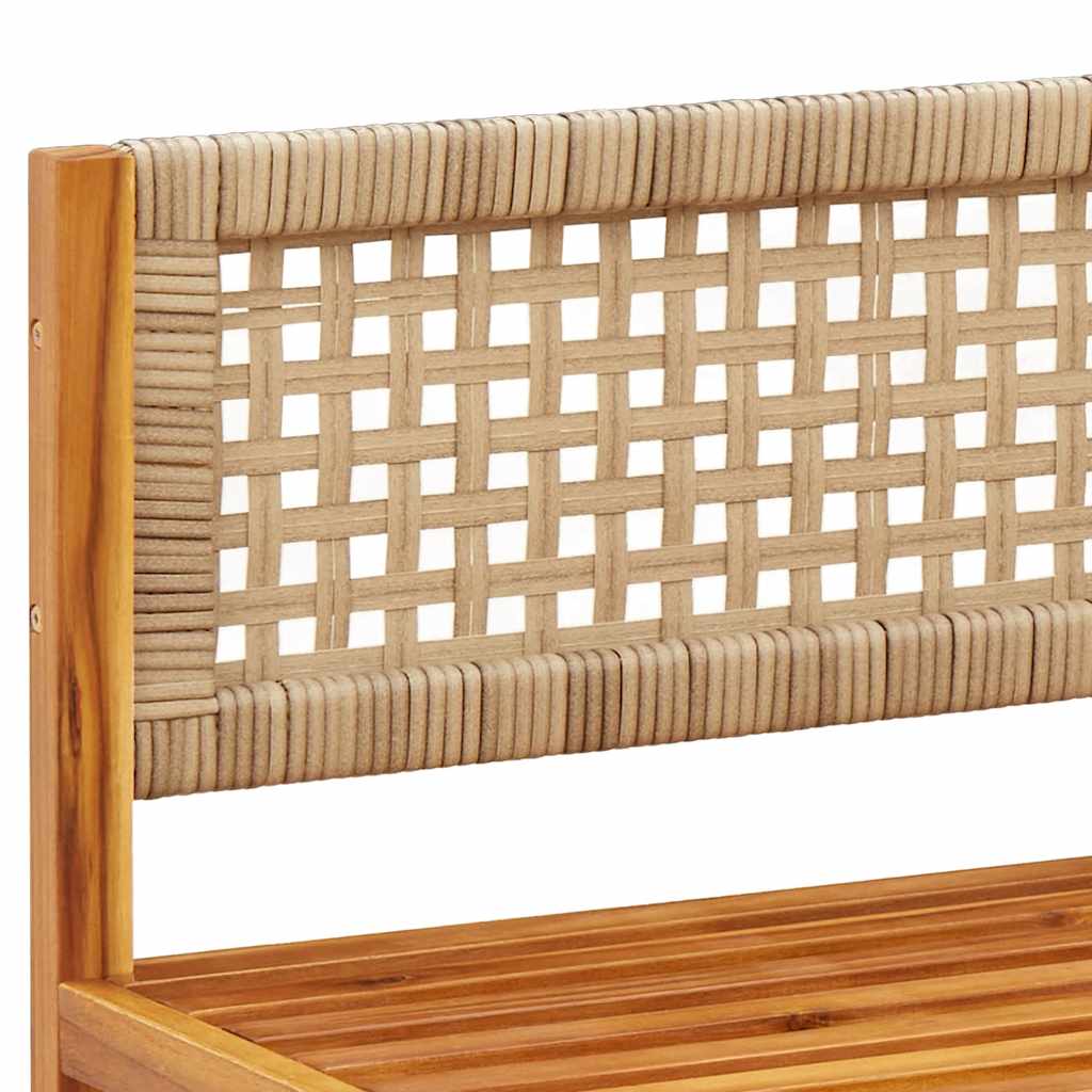 Set di divani da giardino 3 pezzi con cuscini in legno di acacia e rattan | homemem39
