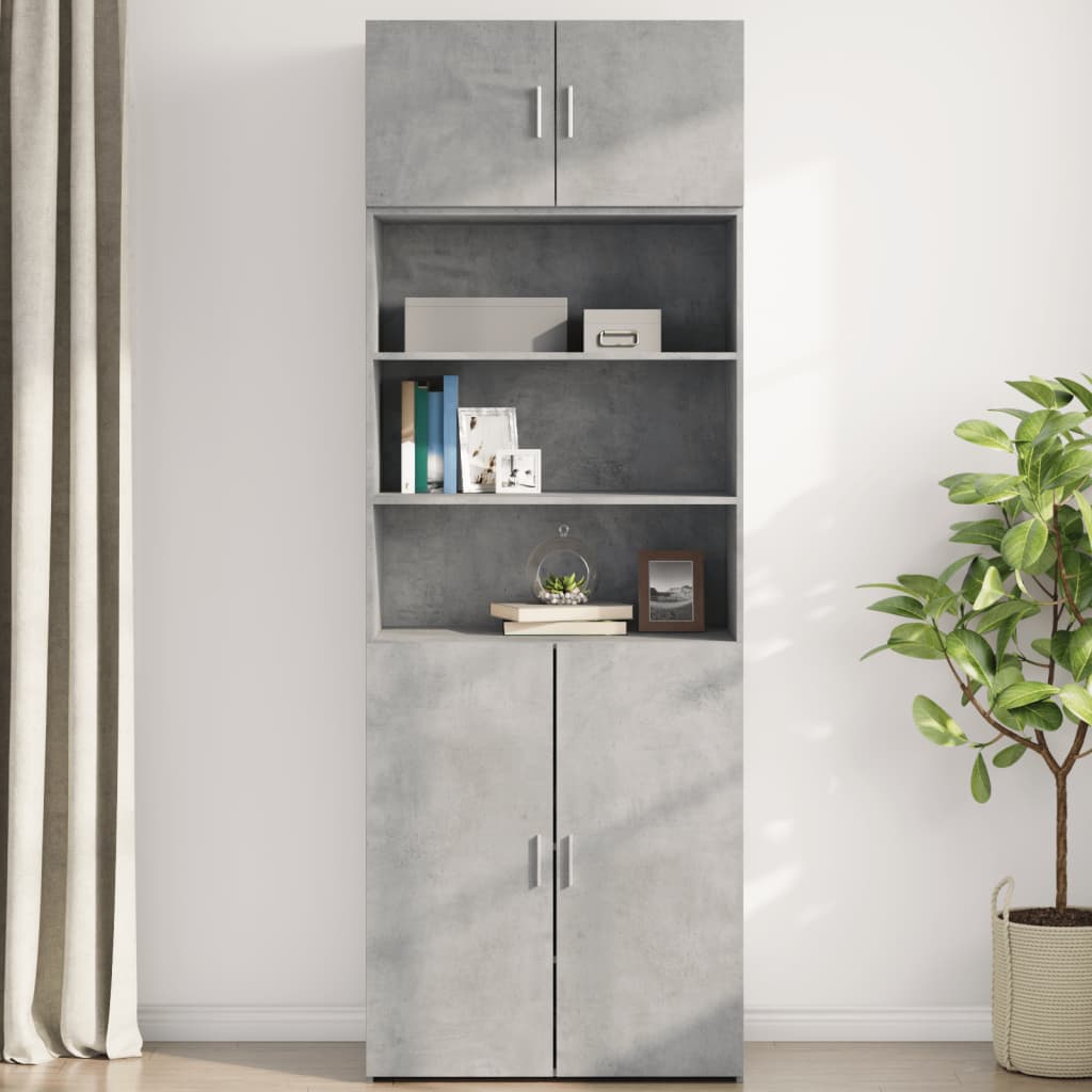 Mobile a Parete Grigio Cemento 80x42,5x40 cm Legno Multistrato