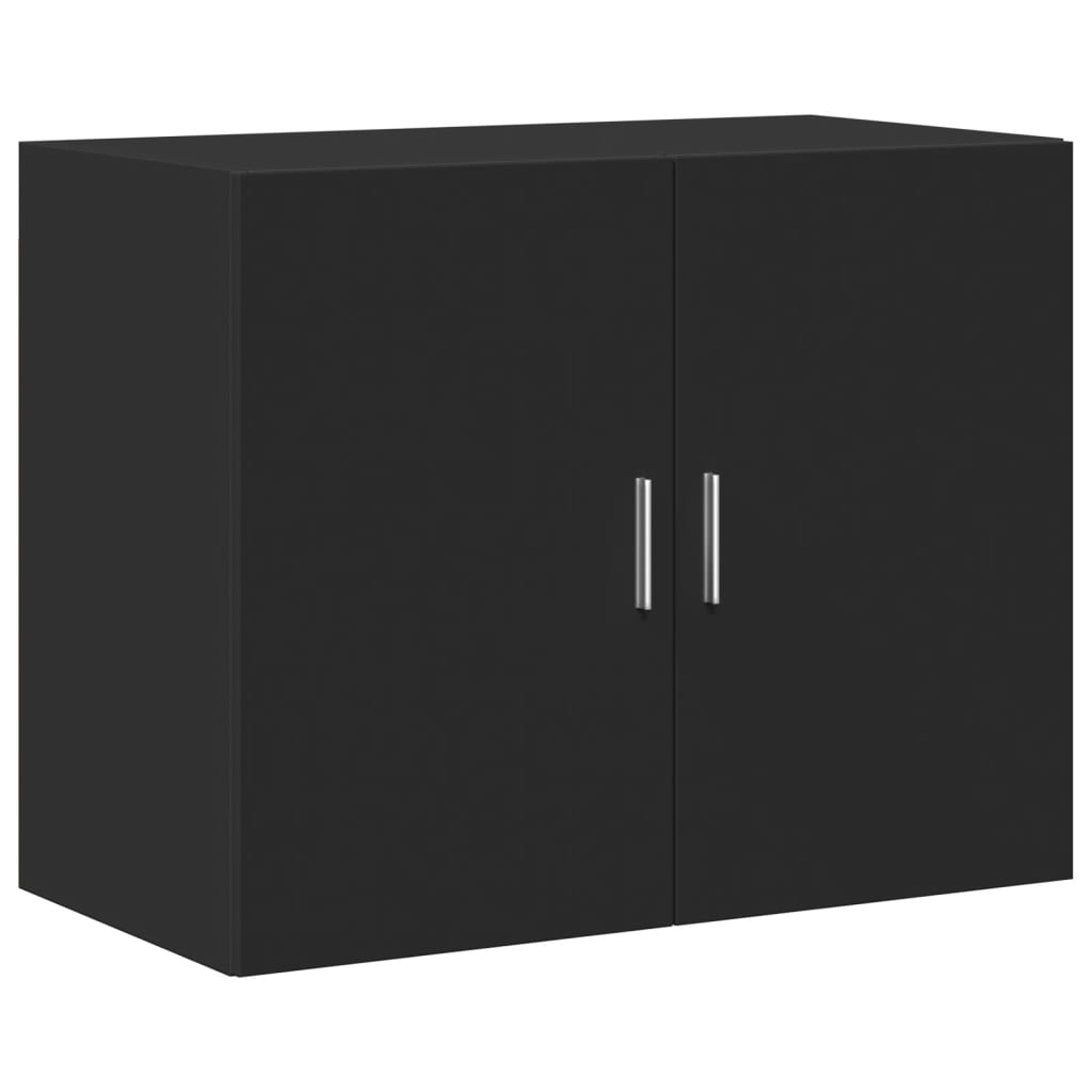 Mobile a Parete Nero 80x42,5x64 cm in Legno Multistrato