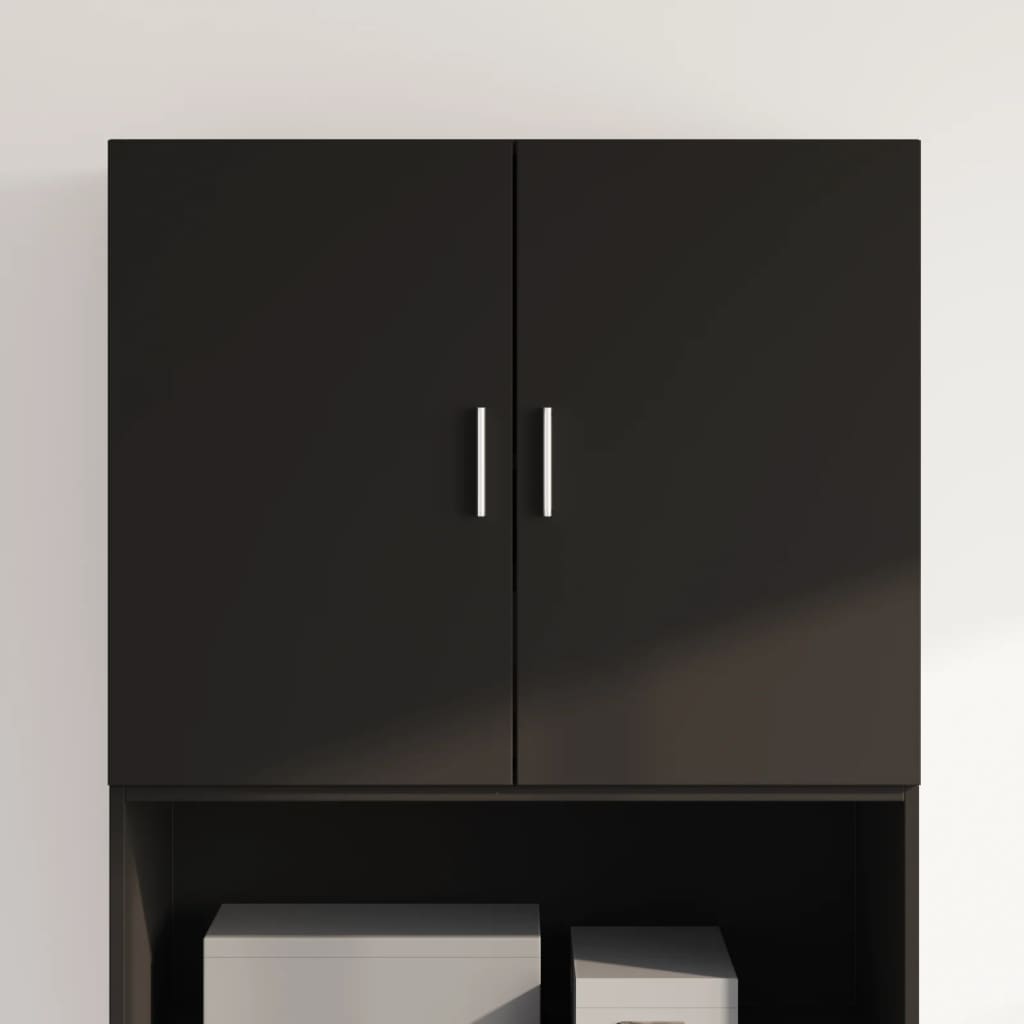 Mobile a Parete Nero 80x42,5x64 cm in Legno Multistrato