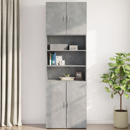 Mobile a Parete Grigio Cemento 80x42,5x64 cm Legno Multistrato