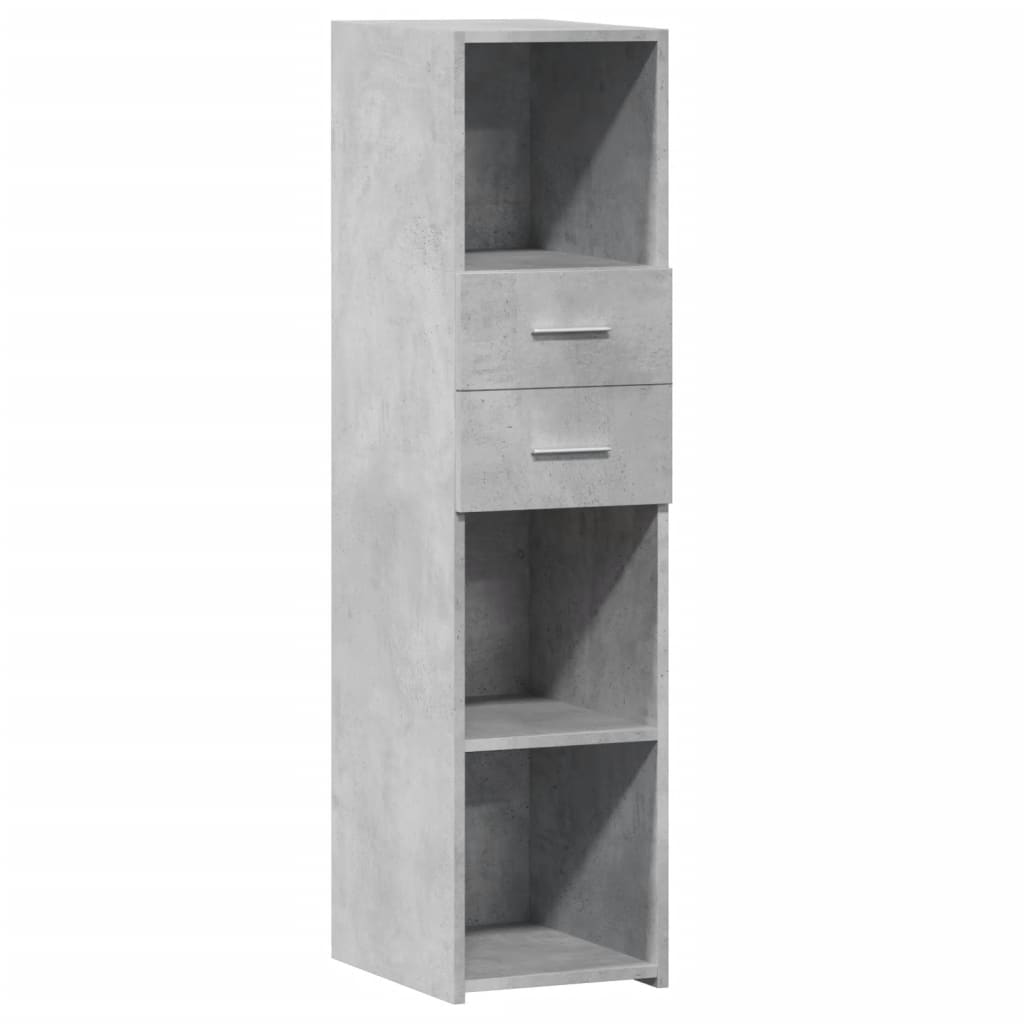 Credenza Grigio Cemento 30x42,5x124 cm in Legno Multistrato