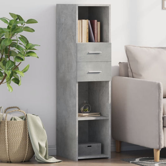 Credenza Grigio Cemento 30x42,5x124 cm in Legno Multistrato