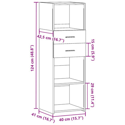 Credenza Bianca 40x42,5x124 cm in Legno Multistrato